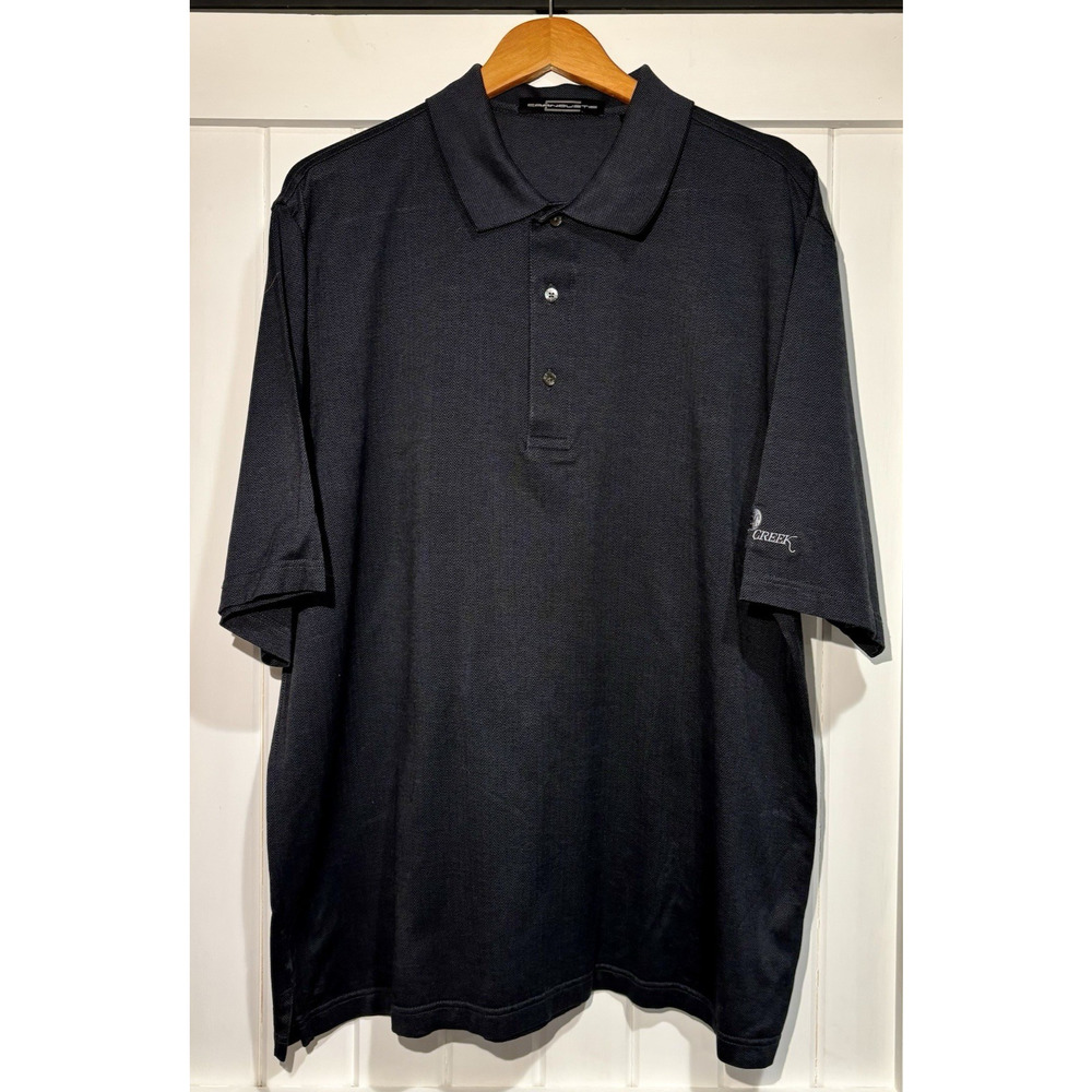 Carnoustie Men's Black Herringbone Golf Polo Shirt Size XL Sand Creek CC